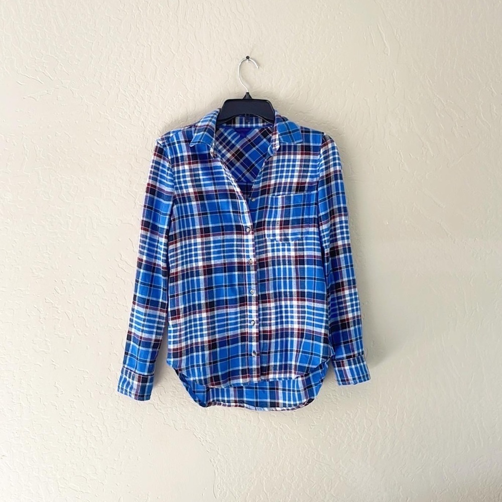 🌿Final Sale Aeropostale Soft Button Up Blue Plaid‎ Flannel